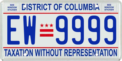 DC license plate EW9999
