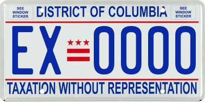 DC license plate EX0000
