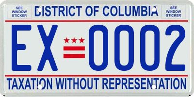 DC license plate EX0002