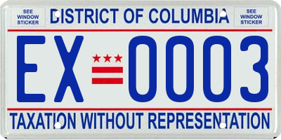 DC license plate EX0003