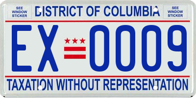 DC license plate EX0009