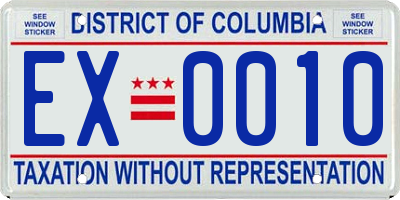 DC license plate EX0010