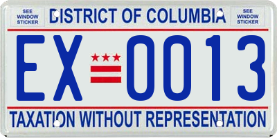 DC license plate EX0013