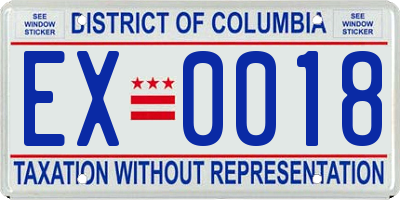 DC license plate EX0018