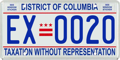 DC license plate EX0020