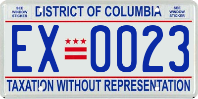 DC license plate EX0023