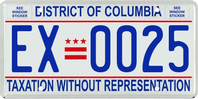 DC license plate EX0025