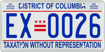 DC license plate EX0026