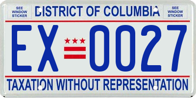 DC license plate EX0027
