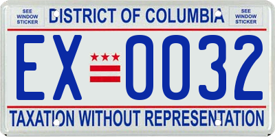 DC license plate EX0032