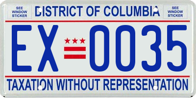 DC license plate EX0035