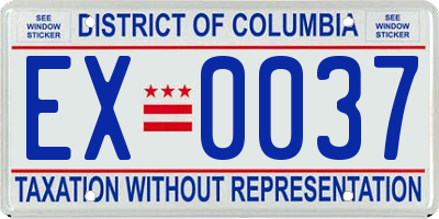 DC license plate EX0037