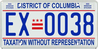 DC license plate EX0038