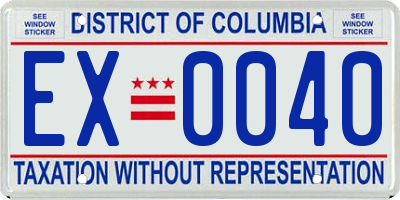 DC license plate EX0040