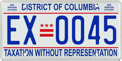 DC license plate EX0045