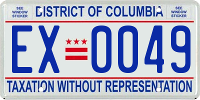 DC license plate EX0049