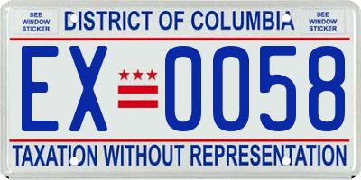 DC license plate EX0058