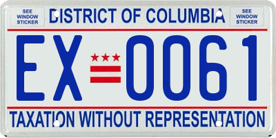 DC license plate EX0061