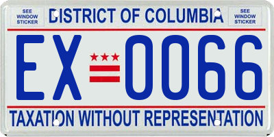 DC license plate EX0066