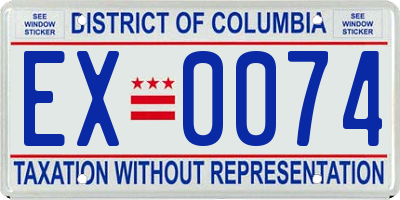 DC license plate EX0074