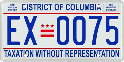 DC license plate EX0075