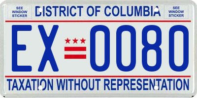 DC license plate EX0080