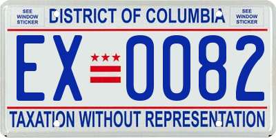 DC license plate EX0082