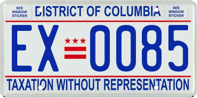 DC license plate EX0085