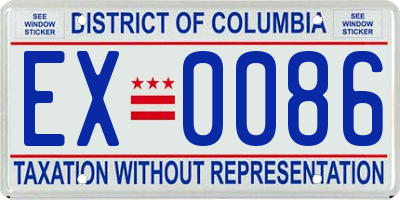 DC license plate EX0086
