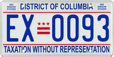 DC license plate EX0093