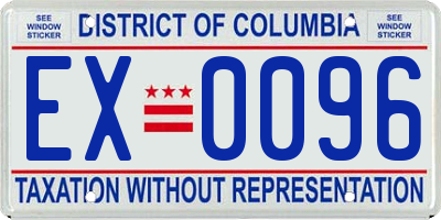 DC license plate EX0096