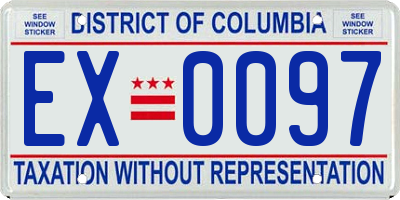 DC license plate EX0097