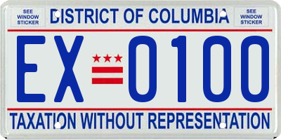 DC license plate EX0100