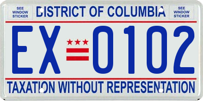 DC license plate EX0102