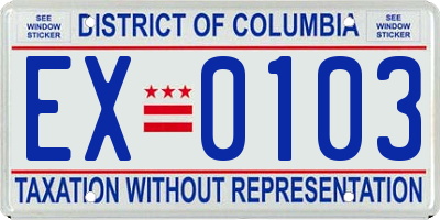 DC license plate EX0103