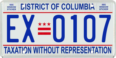 DC license plate EX0107