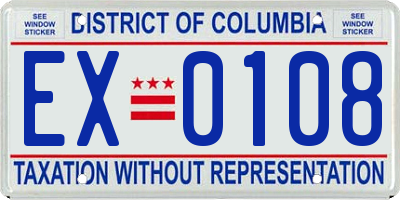 DC license plate EX0108