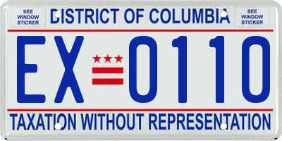 DC license plate EX0110