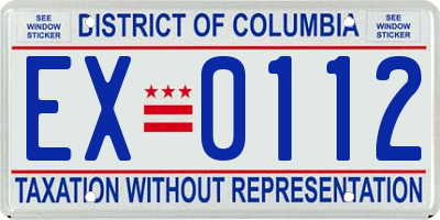 DC license plate EX0112