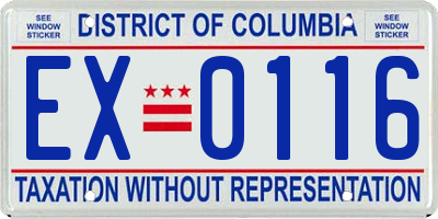 DC license plate EX0116