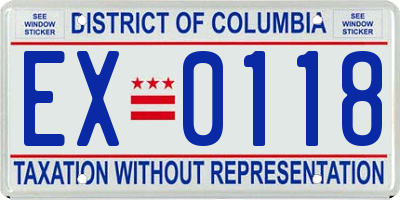 DC license plate EX0118