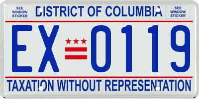 DC license plate EX0119