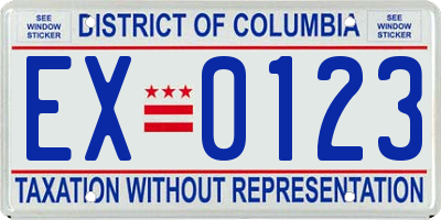 DC license plate EX0123