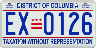 DC license plate EX0126