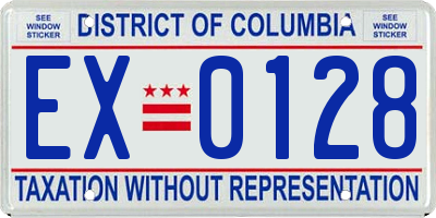 DC license plate EX0128