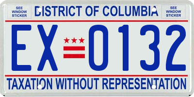 DC license plate EX0132