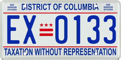 DC license plate EX0133