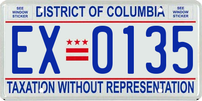 DC license plate EX0135