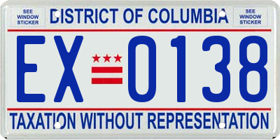 DC license plate EX0138