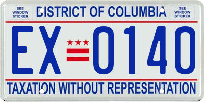 DC license plate EX0140